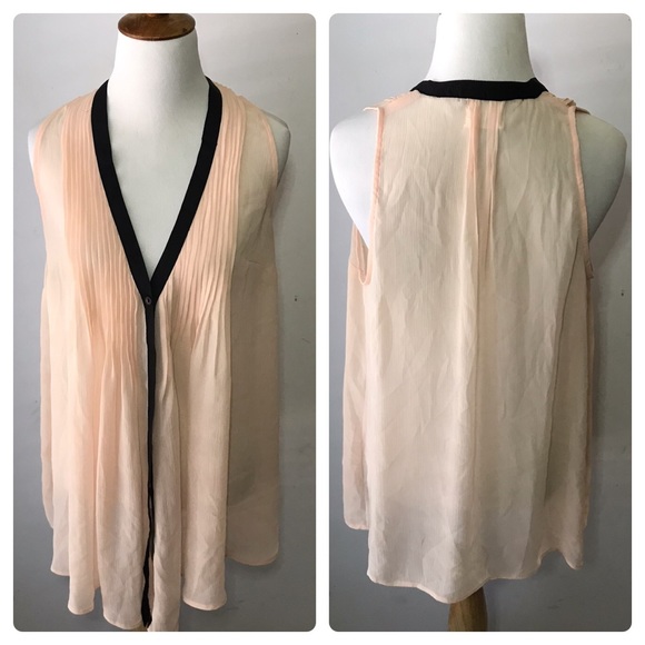 Anthropologie Tops - Anthropologie Pins & Needles Peach Sheer Blouse S
